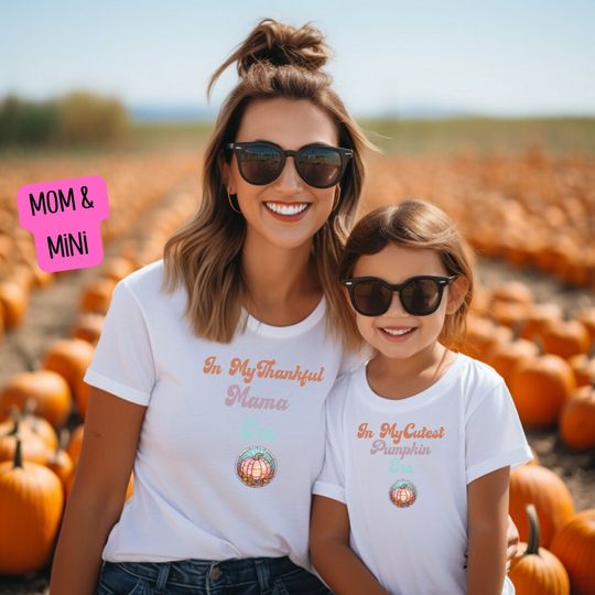 Discover Thankful Mama and Cutest Pumpkin Matching Shirts