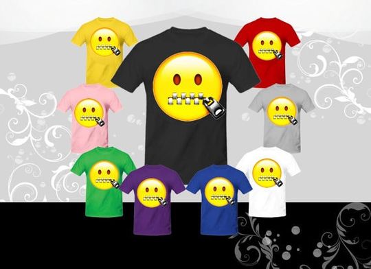 Discover Zipper Mouth Emoji T-Shirt - Halloween Party Tee