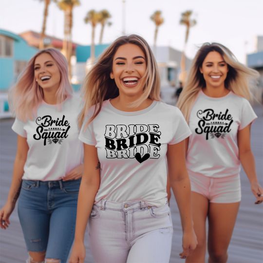 Discover Bride Squad T-Shirt for Bridal Parties