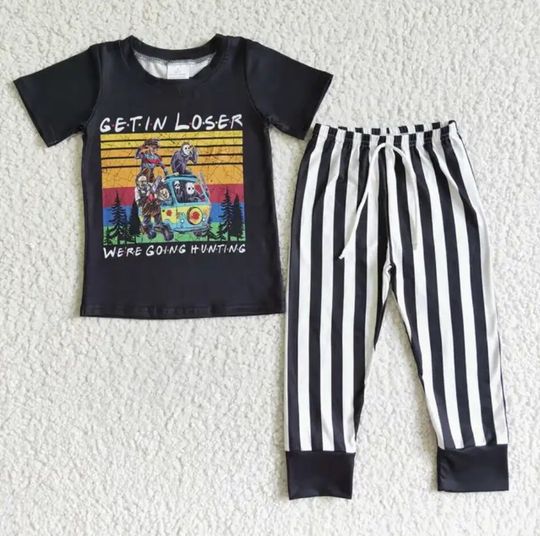 Discover Get In Loser Halloween Shirt and Pants Set