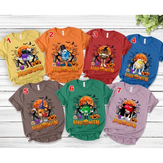 Discover M&M Candies Shirt, Halloween Candy Shirt, M And M Matching Family Shirt, Halloween M And M Family Costume Shirt, Group Shirt