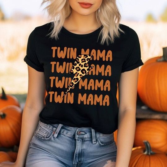 Discover Twin Mama Halloween Gift Shirt - Cute Apparel for Moms