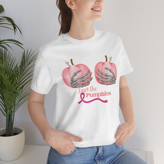 Discover Breast Cancer Awareness Month October Survivor Thriver Warrior Save the Pumpkins Cute Halloween Fall