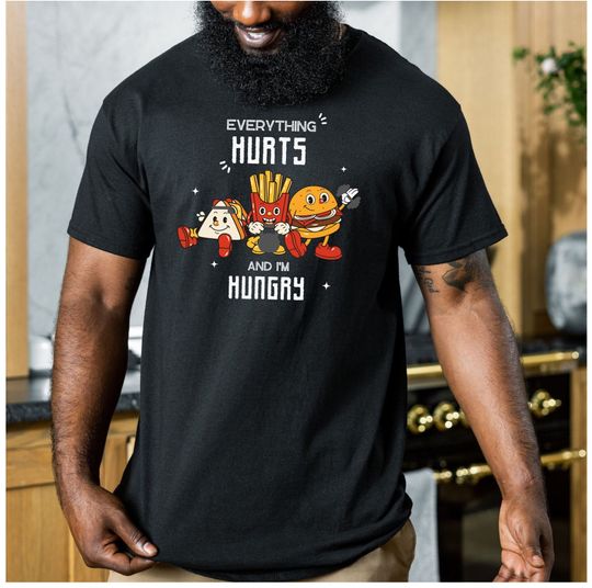 Discover Funny Workout & Fitness Shirt, Everything Hurts And I'm Hungry Shirt, Weightlifting, CrossFit, and Fitness Shirt, Pump Cover, Gym Shirt