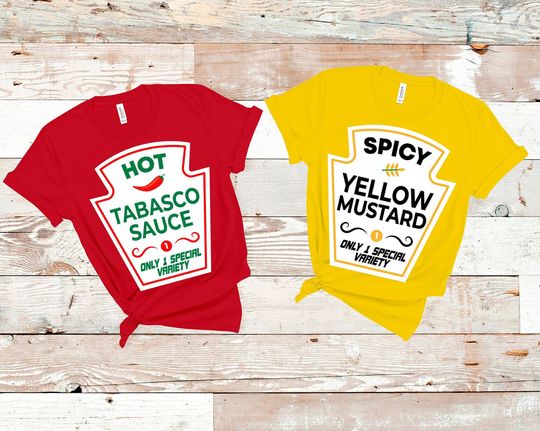 Discover Ketchup Mustard Relish Salsa Avocado Tshirts - Condiment Shirt For Friends Families - Group Costume Set Tee Shirt - Group Halloween Costumes
