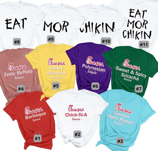Discover Eat More Chikin Matching Group Halloween Shirts, Fast Food Cosplay Tee, Condiment Shirt, Halloween Costume For Family Group T Shirt