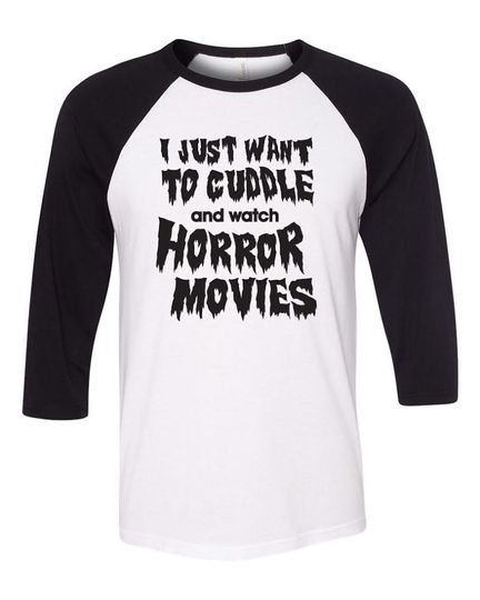 Discover Cuddle and Horror Movie Baseball Tee - Perfect Halloween Apparel