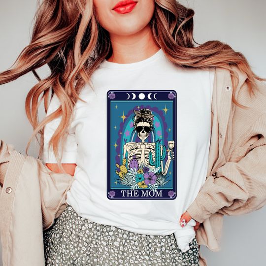 Discover Mom Tarot Card Skeleton Shirt for Super Moms