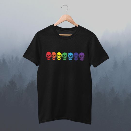 Discover Rainbow Skull Shirt - Gothic LGBT Halloween Tee