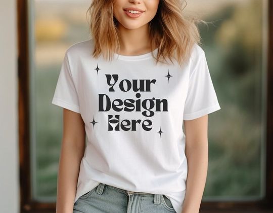 Discover Bella Canvas 3001 White T-Shirt Mockup for Halloween Use