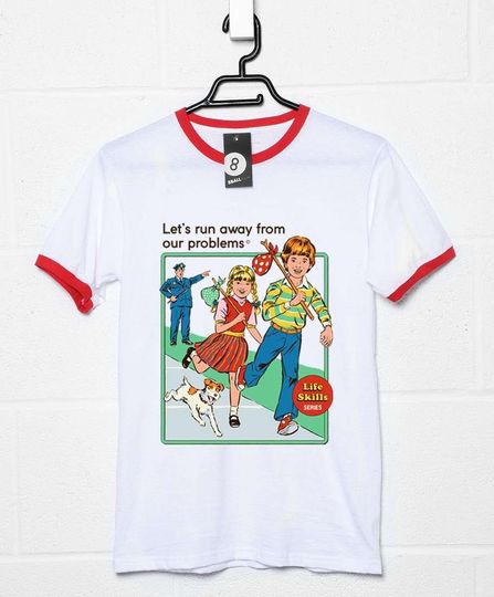 Discover  Steven Rhodes Let's Run Away From Our Problems T-Shirt