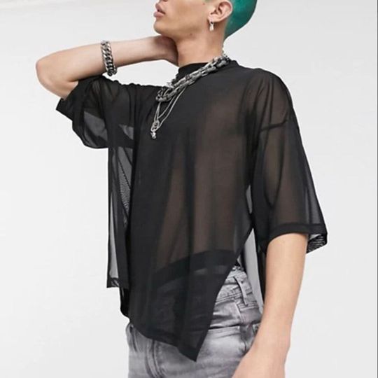 Discover Unisex Sheer Mesh Crop Top - DJ Disco Festival Wear
