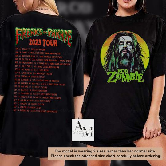 Discover Rob Zombie Unisex Shirt, Freaks On Parade Tour 2023 2Sided Shirt, Music Tour Shirt