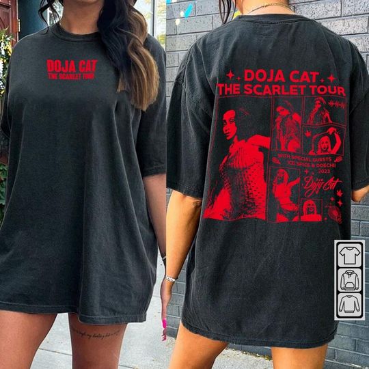 Discover Doja Cat Rap Shirt Double Sided, The Scarlet Tour 2023 Vintage T Shirt