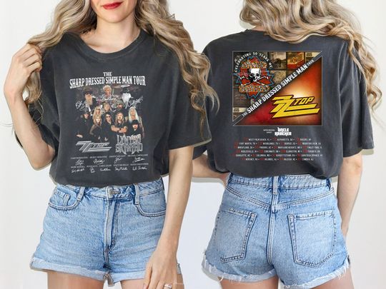 Discover Lynyrd Skynyrd Tour 2023 Shirt, The Sharp Dressed Simple Man Tour