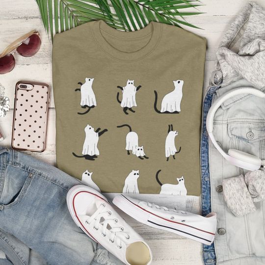 Discover Halloween Cat Shirt for Cat Lovers - Ghost Cat Design