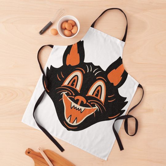 Discover Scary Black Catty Kitchen Apron