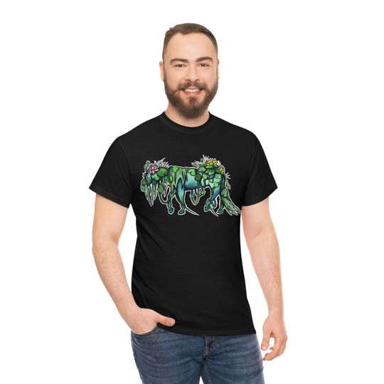 Discover Kelpie Horse Shirt, Unisex Heavy Cotton Tee, lake, water lily, lotus, monster, mens, womens, halloween, green, blue