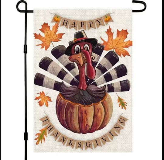 Discover Happy Thanksgiving Funny Turkey Garden Flag