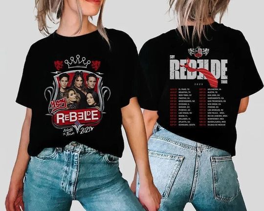 Discover Rebelde RBD Tour 2023 Vintage Logo Tee - Soy Rebelde Concert Shirt TA2808