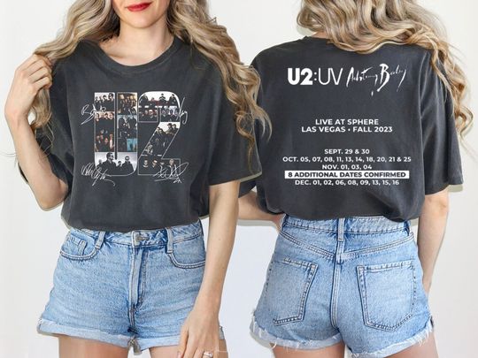 Discover Color Fall Tour 2023 Rock Band U2 Shirt, Achtung Baby Live At Sphere U2 Band T Shirt