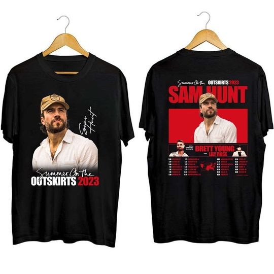 Discover Sam Hunt Summer On The Outskirts 2023 Tour Shirt, Sam Hunt Fan Shirt