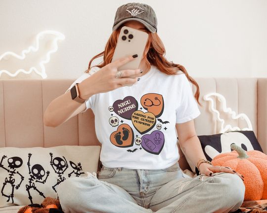 Discover NICU Nurse Halloween Shirt Thanksgiving NICU T Shirt Spooky Neonatal Rn Tee Fall Neonatal ICU T-Shirt Gift for Nurse Crew Squad