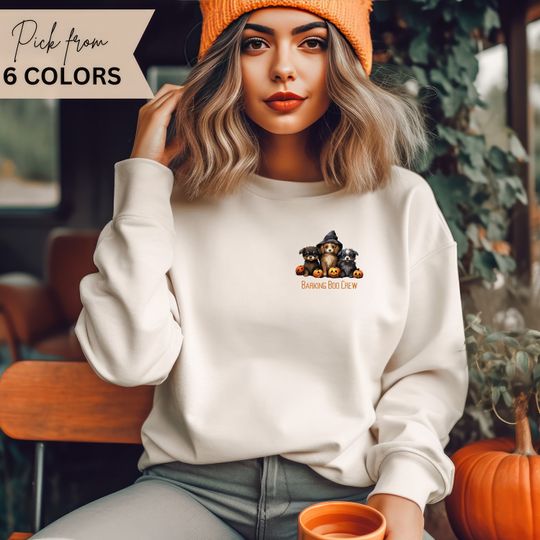 Discover Cute Spooky Season Hoodie, Trendy Halloween Sweatshirt, Dog Mom Shirt, Custom Dog Lovers Sweatshirt, Fall Sweatshirt, Aesthetic Hoodies #H20