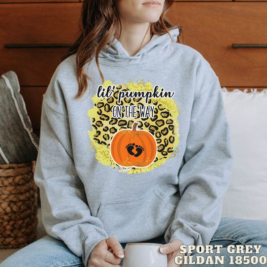 Discover Little Pumpkin On The Way Halloween Pregnancy Announcement Hoodie - New Mom Reveal