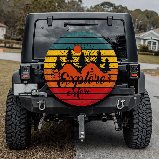 Discover Explore More Vintage Mountain Site Spare Tire Cover