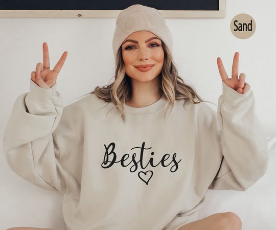 Discover Bestie Sweatshirt, Best Couple Hoodies, Besties Shirt, Best Birthday Gifts, BFF Sweater, Gift For Buddy, Besties Matching Trip Shirt, GA5332