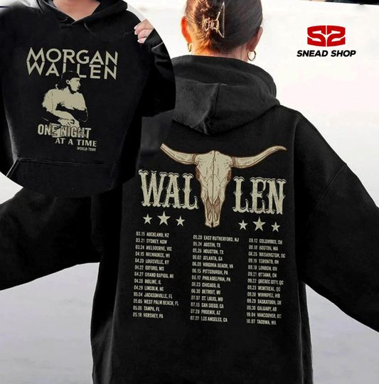 Discover Wallen Western One Thing At A Time Tour 2 Side Sweatshirt, Wallen Western Shirt, Wallen Western Hoodie