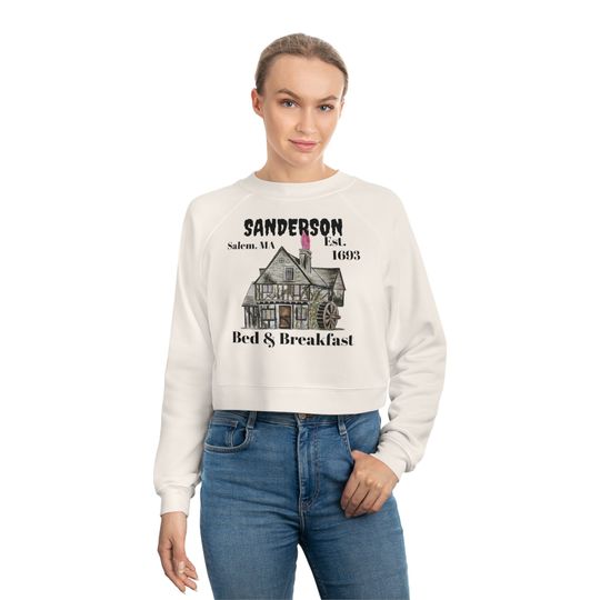 Discover Sanderson Witch Cropped Sweatshirt, Womens Cropped Fleece Sanderson Sisters Sweatshirt, Witchy Bed and Breakfast Sweatshirt
