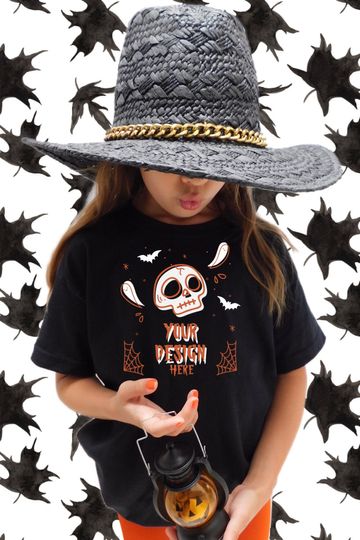 Discover Kids Halloween T-Shirt Mockup for Merch