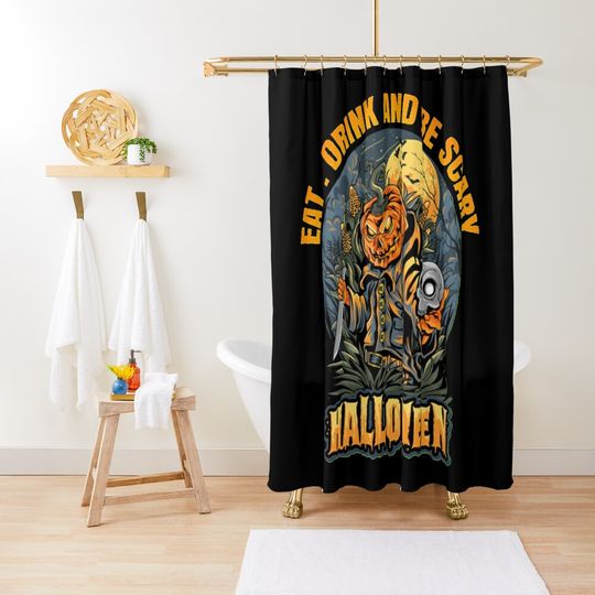Discover Halloween, Halloween Gift, Happy Halloween Shower Curtain