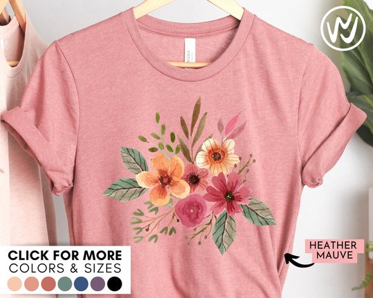 Discover FLORAL 8 - Watercolor Flower Shirt - Trendy Cute Watercolour Floral Tshirt