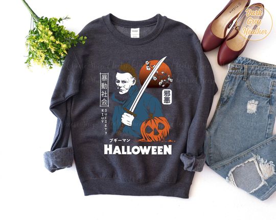 Discover Vintage Michael Myers Halloween Crewneck Sweatshirt, Michael Myers T shirt, Horror Movies Tee, Unisex Tee, Horror Character Shirt