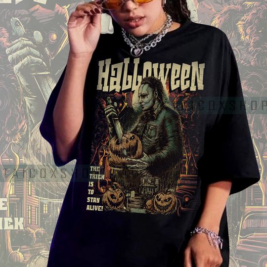 Discover Vintage Michael Myers 90s Halloween Shirt, Retro Style Tee for Horror Fans