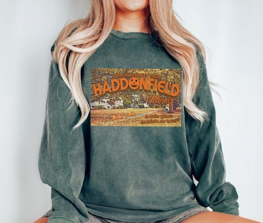 Discover Vintage Haddonfield T-Shirt, Michael Myers Sweatshirt, Haddonfield Illinois Shirt, Horror Movie Shirt, Let's Watch Scarry Movie Shirt