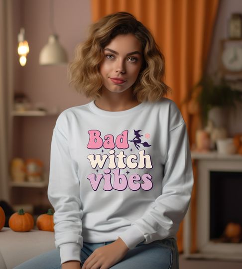 Discover Bad Witch Vibes Funny Halloween Shirt