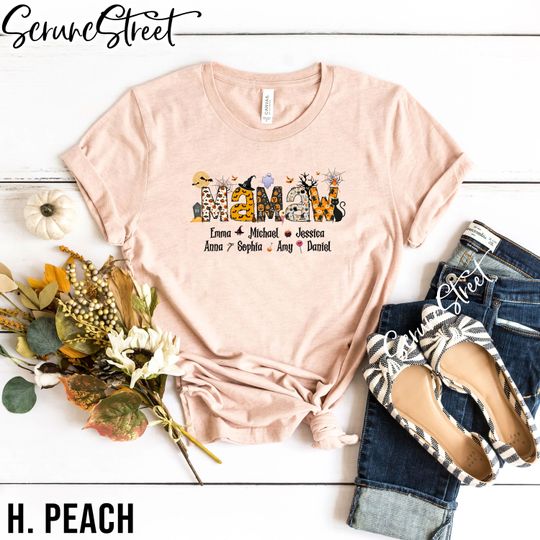 Discover Personalized Mamaw Halloween Shirt with Grandkids' Names