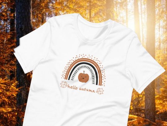 Discover Hello Autumn Pumpkin Graphic T-Shirt