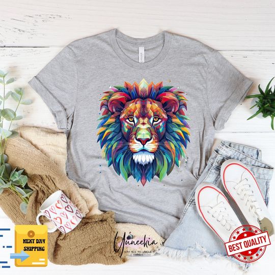 Discover Colorful Lion Graphic T-Shirt for Animal Lovers