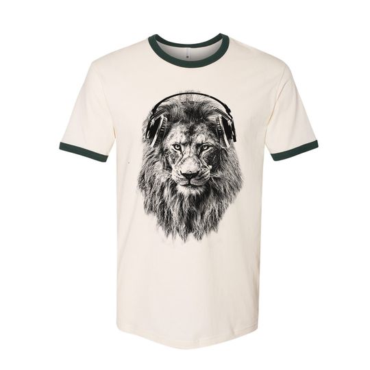 Discover Lion Tshirt, Animal Tshirt, Unisex Cotton Ringer T-Shirt, Vintage Shirt, Lion Shirt