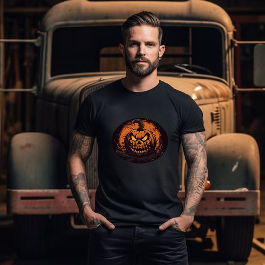 Discover Evil Pumpkin T-Shirt for Boys, Teens or Men,  Halloween T-Shirt for Dad, Gift for Dad or Boyfriend