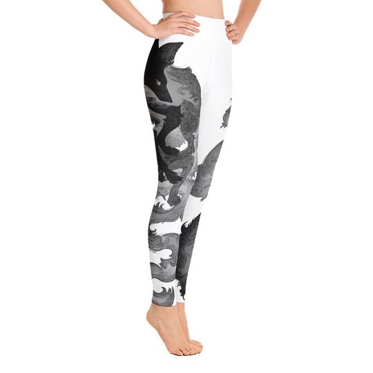 Discover Fox White YOGA Leggings- White Fox workout leggings