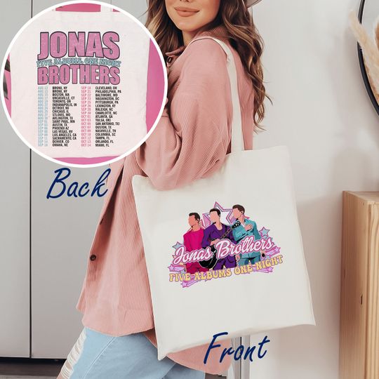 Discover Vintage Jonas Brothers Five Albums One Night Tour 2023 Bag