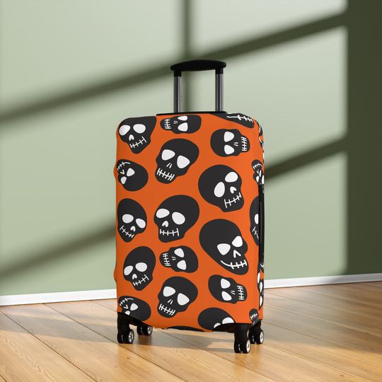 Discover Halloween Suitcase Skull Pattern Baggage Cover Halloween Suitcase