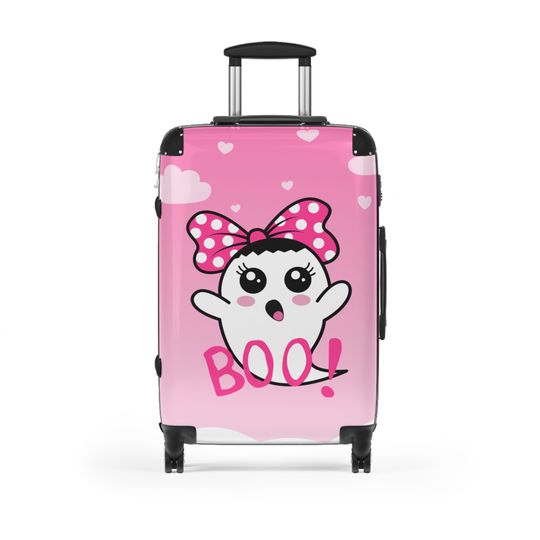 Discover Pink Halloween Suitcase Cute Ghost Luggage Halloween Cabin Baggage