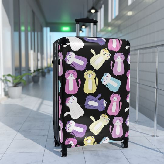 Discover Cat Suitcase Kitten Cabin Baggage Cat Pattern Suitcase